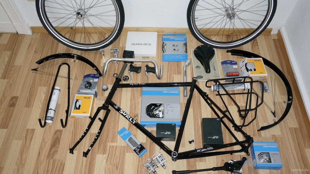 Bicycle components for the Surly LHT assembly