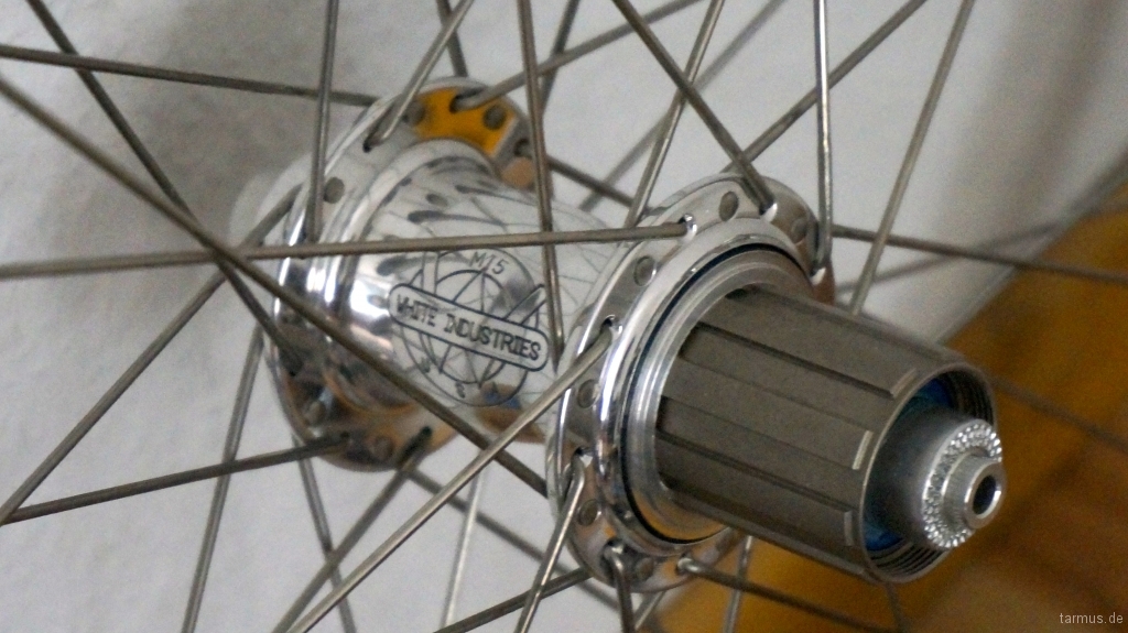 Spoked rear wheel with the White Industries Mi5 Rear Hub